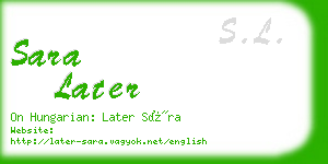 sara later business card